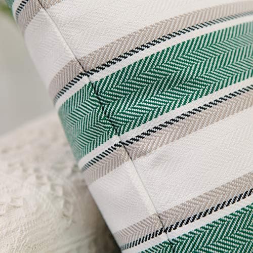 2 Pack Multicolor Stripe Pillow Case Soft Faux Linen Square Decorative Throw Cushion Cover Pillowcase with Hidden Zipper for Sofa Car Couch Living Room 18" x 18 " - Image 4