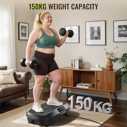 FLYBIRD Vibration Plate Exercise Machine for Lymphatic Drainage, Adjustable Levels Full Body Workout, Curved Vibration Plate with Powerful Motor for Weight Loss Fat Burner, Home Fitness Equipment - Image 4