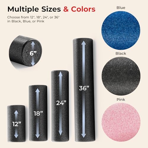 Sunny Health & Fitness 36" Black High-Density Yoga Foam Roller - Image 5