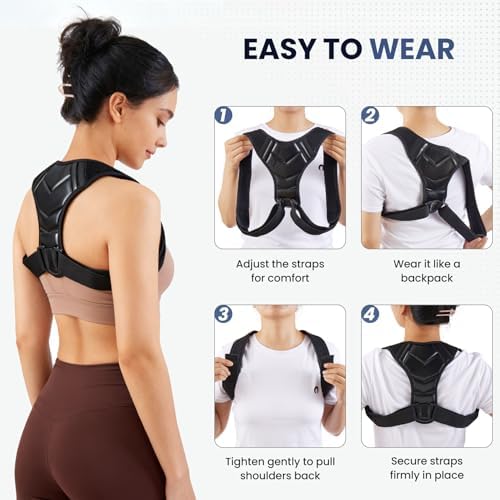 Posture Corrector for Men & Women,back posture corrector for men,posture brace,back straightener posture corrector,Adjustable Upper Back Shoulder Brace, Back Straightener for Neck, Spine Alignment, Improve Posture, Comfortable & Breathable,S/M - Image 5