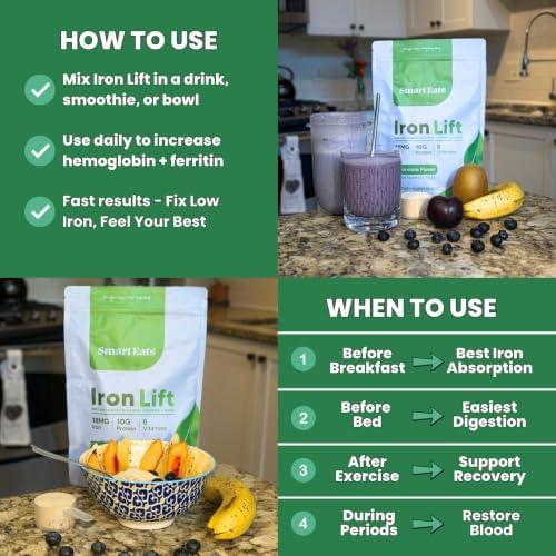 Smart Eats - Iron Powder | Highly Absorbed | Avoids Side Effects | Complete Nutrition: Protein, Vitamins, Fiber, Antioxidants | Makes Tasty Drinks & Shakes | Vegan | Chocolate Flavor | 15 Scoops - Image 5