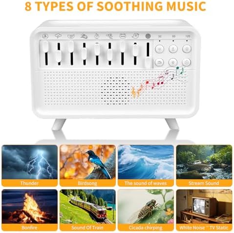 4-in-1 White Noise Sleep Sound Machine with Humidifier, Diffuser, Bluetooth Speaker & Night Light, 8 Natural Sounds, USB Powered, Timer, Sound Machine for Sleeping Adults and Baby, Bedroom, Yoga - Image 3