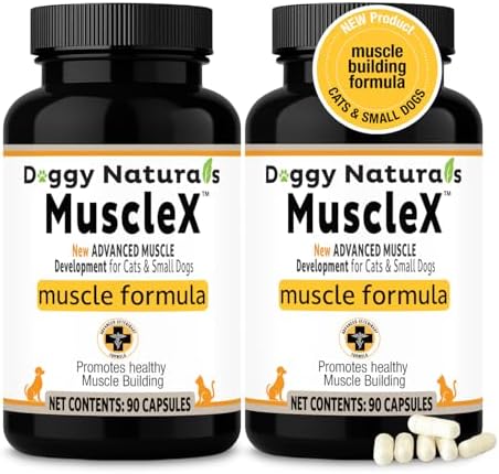 MuscleX™ Canine Muscle Formula Cats & Small Dogs with 300 mg CaHMB & Vitamin D3 - Natural Muscl Building Formula-Helps Reduce Muscle Loss Due to Normal Aging & Improves Recovery from Injury(180 Caps) by Unknown