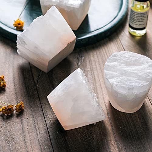 MIYA LIFE Nature Crystal Passive Diffuser Stone Essential Oil Diffuser Hand Carved Selenite Stone Diffuser - Perfect for Meditation Reflection Bedroom Decoration (1 Piece, Cylinder Diffuser) - Image 3