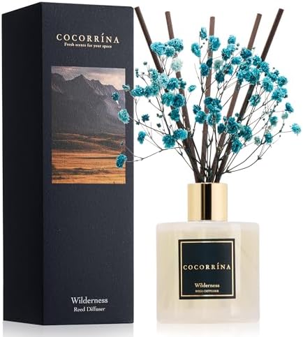 COCORRÍNA Reed Diffuser - Wilderness 6.7 fl oz Scented Diffuser with 8 Sticks Home Fragrance Reed Diffuser for Bathroom Shelf Decor by COCORR%C3%8DNA