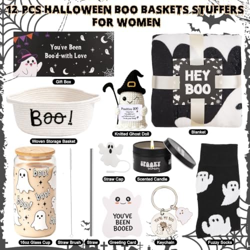 12 Pcs Halloween Boo Baskets Stuffers for Women & Men (Black) - Image 2
