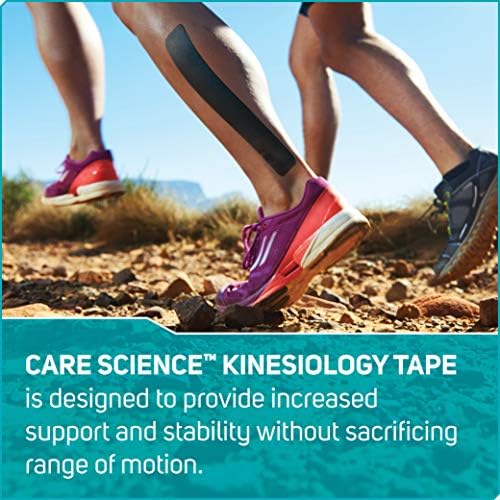 Care Science Waterproof Black Kinesiology Tape, 40 Precut Strips, 2 Rolls - Image 3