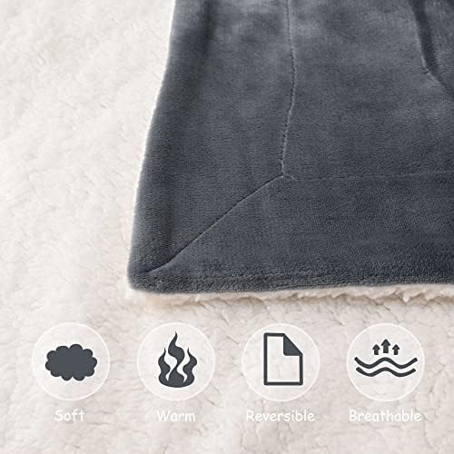 NANPIPER Baby Sherpa Blanket,Warm Toddler Throw Blanket,Soft Newborn Fleece Blanket for Winter (Grey,30x40 inches) - Image 5