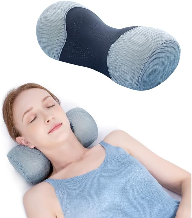 Bespilow Cervical Neck Pillow for Pain Relief - Small Cylinder Neck Roll & Round Bolster - Portable Memory Foam Traction Device for TMJ, Hump Correction, Travel & Sleeping Support,Odorless by cervicalpillow