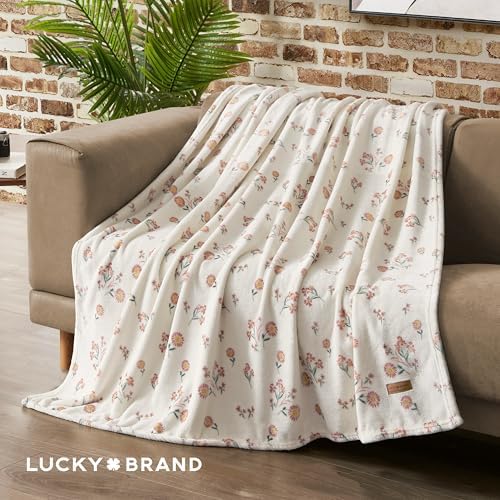 Lucky Brand Daisy Ivory Floral 50"X70" Cozy Plush Blanket - Premium Microfiber Throw for Luxurious Comfort and Style - Image 4