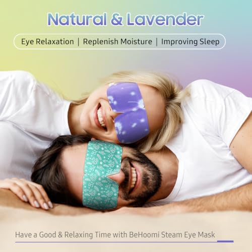 BeHoomi 20 Packs Steam Eye Mask, Heated Eye Mask Warm Compress for Eyes, Disposable Self Heating Steam Mask for Home, Sleep, Spa, Travel Essentials & Relaxation Gifts for Women (Variety) - Image 2