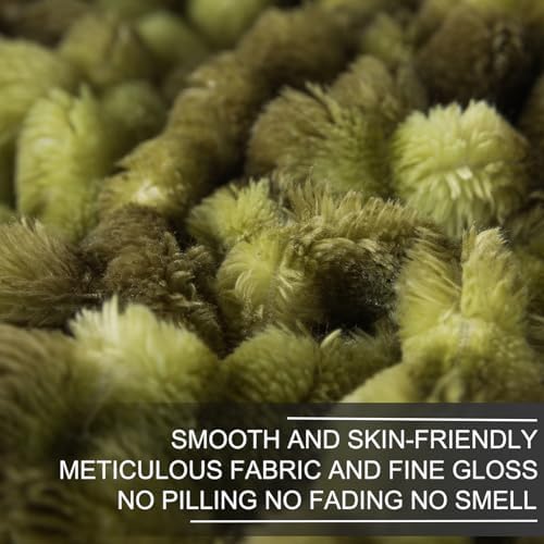 Richave Fleece Throw Blanket,Premium Lightweight Anti-Static 50x60 Inches Travel Size 3D Clouds Stylish Jacquard Throw Blanket for Winter, Tie-dye Olive Green - Image 4