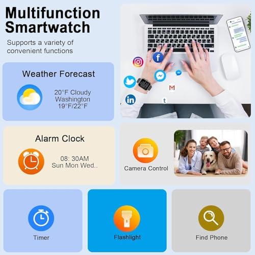 Smart Watch for Men Women (Answer/Make Call), 2025 New 1.91" HD SmartWatch, Fitness Watch with 120+ Sport Modes, IP68 Waterproof, Heart Rate/Sleep Monitor, Pedometer, Activity Tracker for Android iOS - Image 5