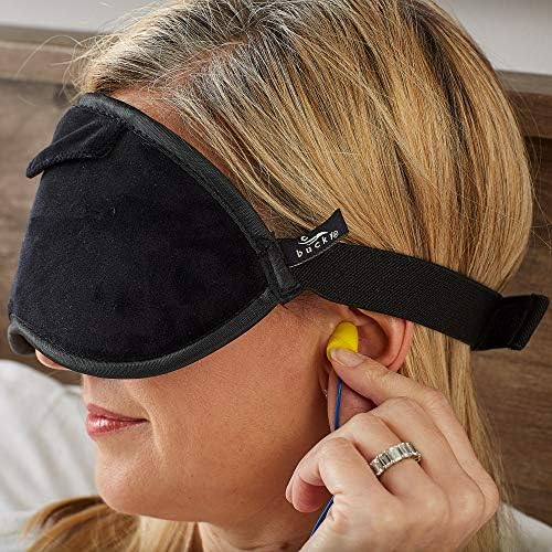 Bucky Eden Collection Lightweight Eye Shade Mask with Reusable Ear Plugs, Black - Image 4