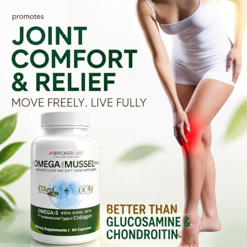Bricker Labs Omega Cyclo Mussel Plus UC-II® | ETArol® New Zealand Green-Lipped Mussel with UC-II® Undenatured Type II Collagen | Joint Comfort, Mobility & Healthy Inflammatory Response | 90 Capsules - Image 3