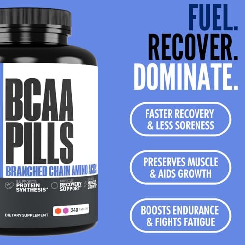 3000mg BCAA Pills | 2:1:1 Branched-Chain Amino Acids, 240 Tablets - Image 3