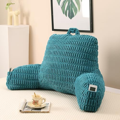 Reading Pillow for Sitting in Bed with Arm,Olive Corduroy,M by PAJEO