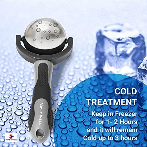 PRIME Fitness Cold Massage Roller Ball | Cold Therapy | Ice Roller Ball with Handle | cryo Stick | Relieve Muscle Pain (Black) - Image 6