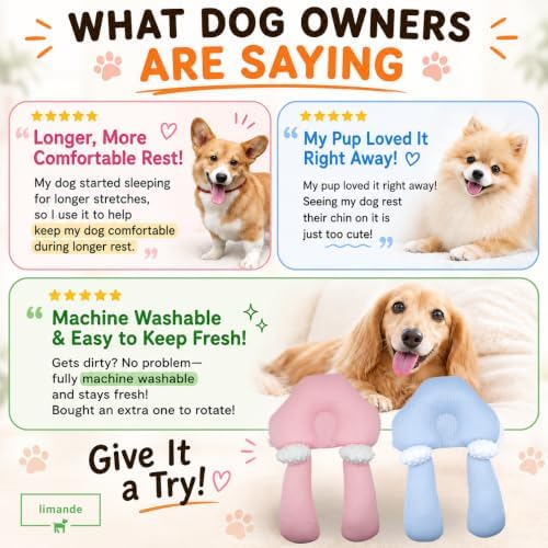 Dog Calming Pillow, Chin Rest Cushion for Senior Dogs, (Pink) - Image 6