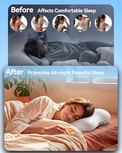 Cervical Neck Pillow for Sleeping, Memory Foam Pillows, Pure White - Image 6