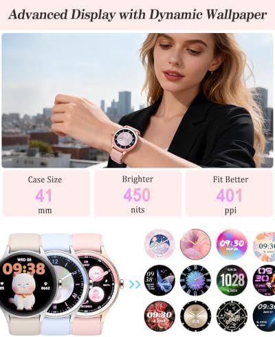Smart Watch for Women, Ladies & Men, 1.27'' Fitness Watch [41mm case] with Call Receive/Dial, Heart Rate/Stress/Sleep Monitor, AI Voice, IP68 Waterproof Smartwatch with Calculator, Calendar, Games - Image 2