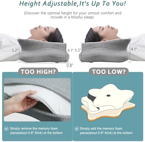 CHxxy Cervical Neck Pillow for Pain Relief Sleeping, Memory Foam Pillows - Image 2