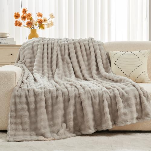 NEWCOSPLAY 3D Bubble Flannel Throw Blanket for Couch Linen, 50"×60" - Image 4