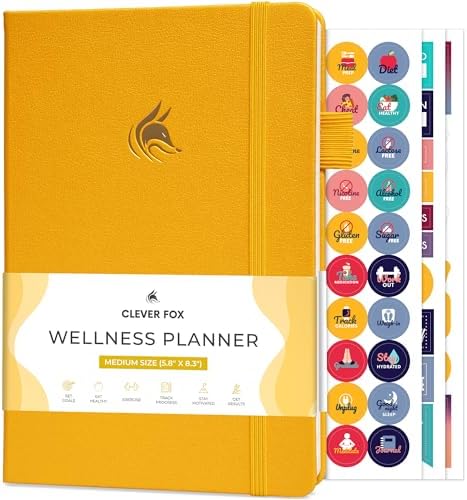 Clever Fox Wellness Planner & Food Journal for Weight Loss, A5 Amber Yellow by CleverFox