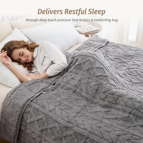 Wemore Soft Weighted Blanket for Adults 48" x 72" 15 lbs Twin Size Grey - Image 2