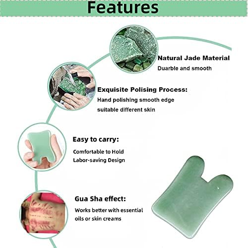 Gua Sha Facials Tools for Nose Massage Tools Board Natural Jade Stone for SPA Acupuncture Therapy Trigger Point Treatment - Image 2