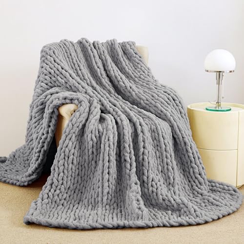 Chunky Knit Blanket Throw for Couch, 51"x63" Chunky Yarn Knitted Blankets - Image 4