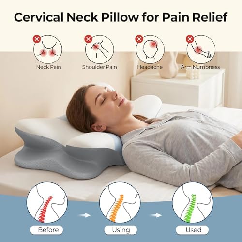 Cervical Neck Pillow - Contour Memory Foam Pillows for Pain Relief - Image 3
