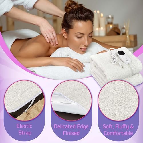 Massage Table Warmer Heating Pad – 71"x31" Heated Massage Pad with Adjustable Temperature (104°F–131°F), Auto Shut-Off, Sherpa Fabric, Ideal Massage Blanket & Bed Warmer for Table Use - Image 5