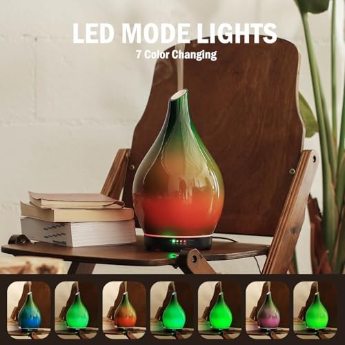 Porseme Essential Oil Diffuser 280ml Handmade Glass Diffuser 7H Runtime - Image 4