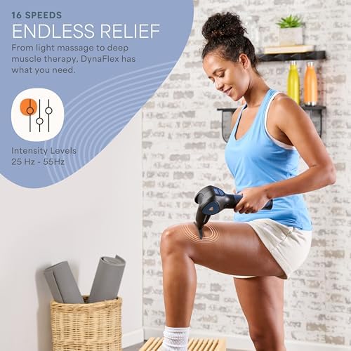 LifePro DynaFlex Percussion Massage Gun, Rotating Arm, 10 Heads, 16 Speeds - Image 3