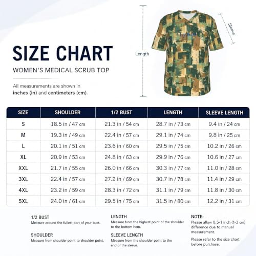Men's Scrub Top,V-Neck Spill Wrinkle Resistant,3 Pockets-Camouflage Pixelation (3) - Image 5