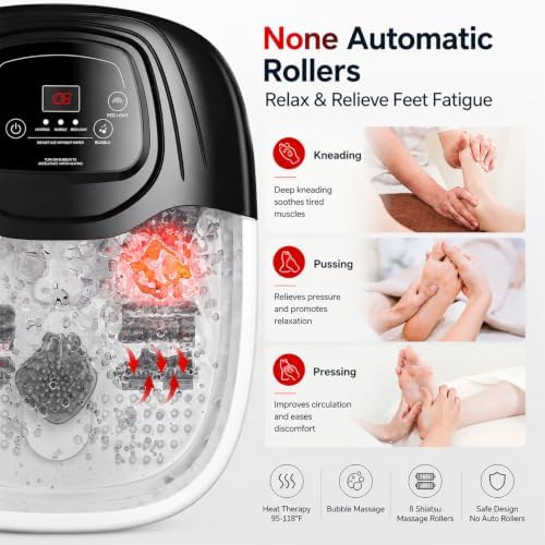 Foot Soaking Tub, Foot Spa Bath Massager with Heat, Bubbles - Image 4