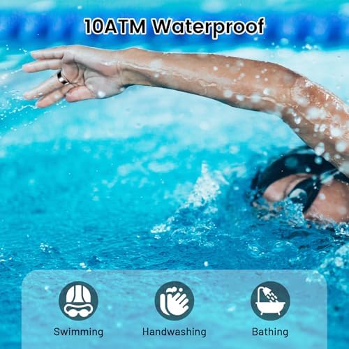 Mirlray Smart Ring for Women & Men, Smart Ring Health Tracker, Blood Oxygen & Heart Rate Monitor, Long Lasting Battery Sleep Ring, Waterproof Fitness Ring (R02C, Rose Gold, 11) - Image 5
