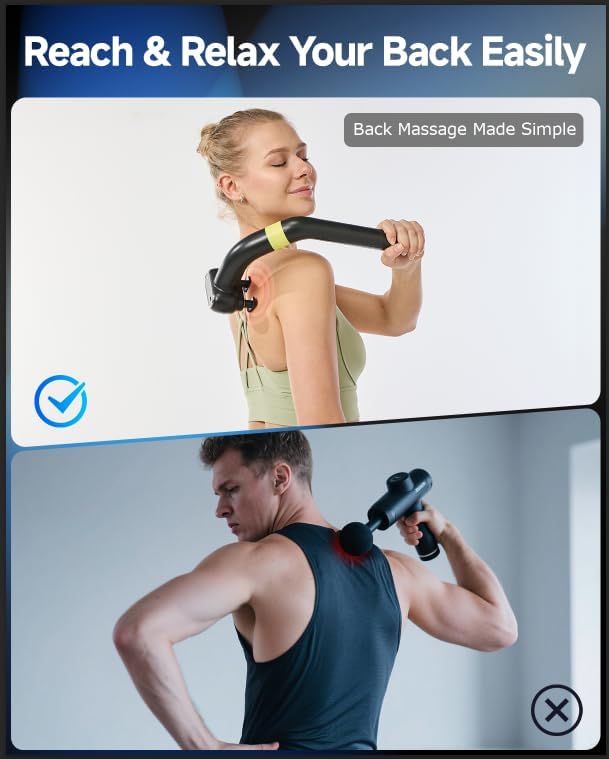 3-in-1 Detachable Massage Gun Deep Tissue with Extension Handle - Image 5