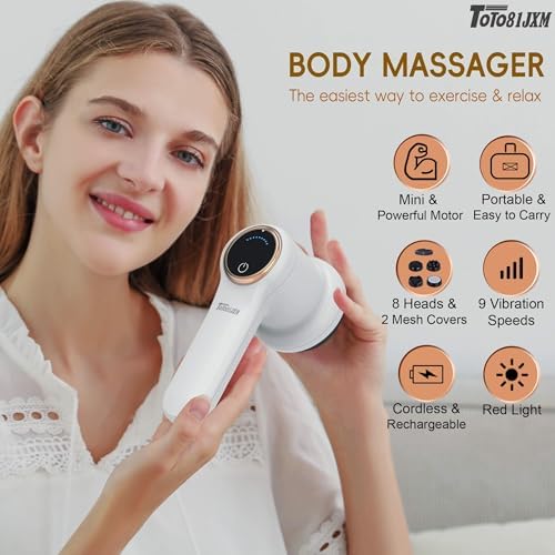 TOTO81JXM Electric Cellulite Massager – Body Sculpting Machine with 8 Massage Heads, Lymphatic Drainage & Skin Tightening for Belly Stomach Leg, Lipo Roller Massager After Surgery, Adjustable Speed. - Image 2