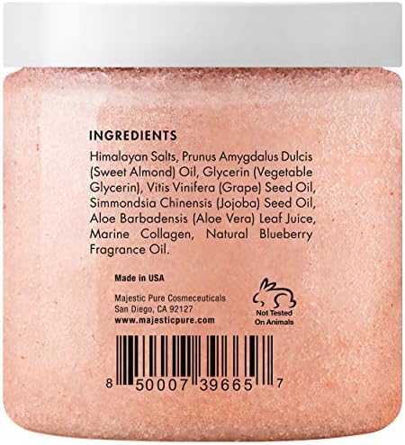 Majestic Pure Himalayan Pink Salt Body Scrub, Smoothing Buff, 10 Oz - Image 3