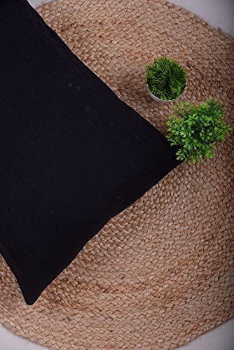 Trade Star 100% Cotton Throw Pillow Cover Mudcloth Cushion Case Premium Quality for Farmhouse Decor Highly Durable Pillowcase for Couch (Black Solid 14X22 INCHES) - Image 3