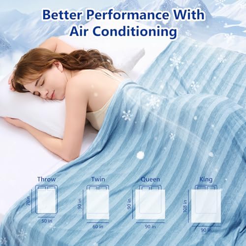 GOHERO Cooling Blanket Queen Size, Arc-Chill Q-Max >0.5 Cool Fiber, Summer Cooling Blanket for Hot Weather, Keeps Body Cool for Night Sweats, Soft Lightweight Sofa Couch Blankets for Kid Adults - Image 7