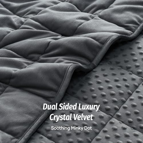 Wemore Weighted Blanket for Adults 12 lbs Queen Size 60"x80" Dark Grey - Image 2