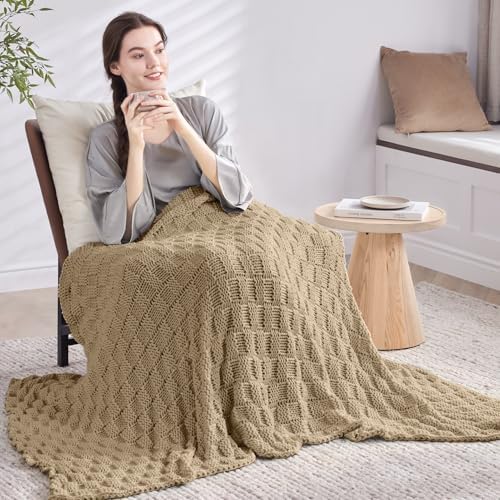 Knitted Weighted Blanket for Adult, No Beads Heavy Blanket 50"x60" 7lbs - Image 7