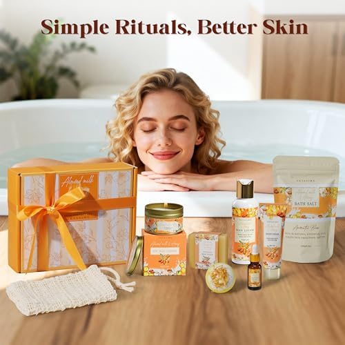 Gifts for Women Birthday Almond Milk & Honey Relaxing Home Spa Set - Image 6