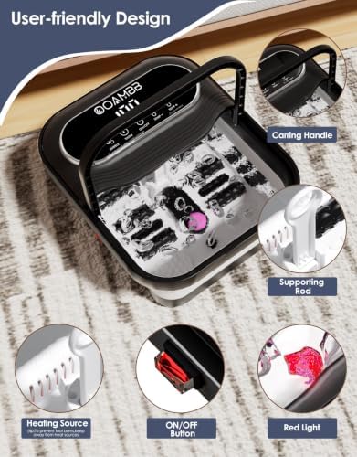 OOAMBB Collapsible Foot Spa Bath w/Heat, Bubble, Timer& Temp Control, Black - Image 5