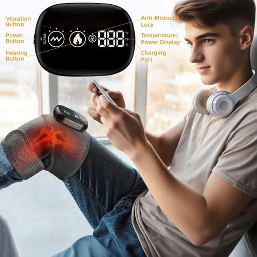 Cordless Heated Knee Massager with Vibration, 3-in-1 Wearable Heating Wrap for Knees, Elbows & Shoulders, Joint Pain Relief, Circulation & Muscle Recovery (Single) - Image 3