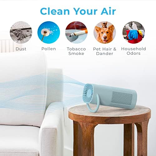 Pure Enrichment® PureZone™ Mini Portable Air Purifier - Cordless True HEPA Filter Cleans Air & Eliminates 99.97% of Dust, Odors, & Allergens Close to You - Cars, School, & Office (Starlight Blue) - Image 4