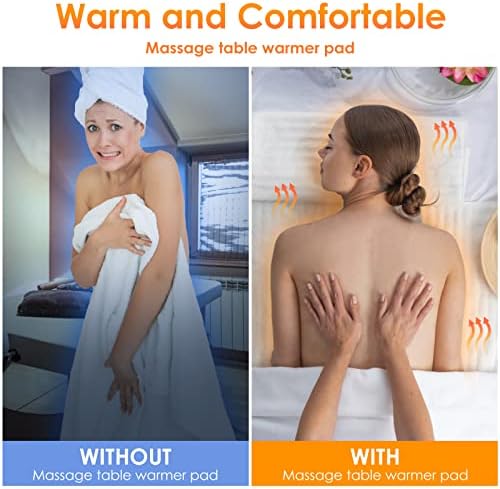 Massage Table Warmer Pads 9 Heat Settings Electric Heating Pad (72.8" x 30"), Digital Heat Control Pad, Heated Mattress Pad w/Overheat Protection for Massage Bed & Spa,White Bed Warmer - Image 3
